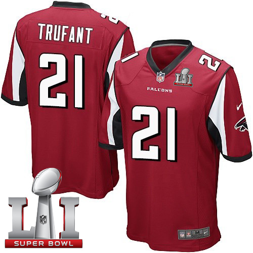 Nike Falcons #21 Desmond Trufant Red Team Color Super Bowl LI 51 Youth Stitched NFL Elite Jersey